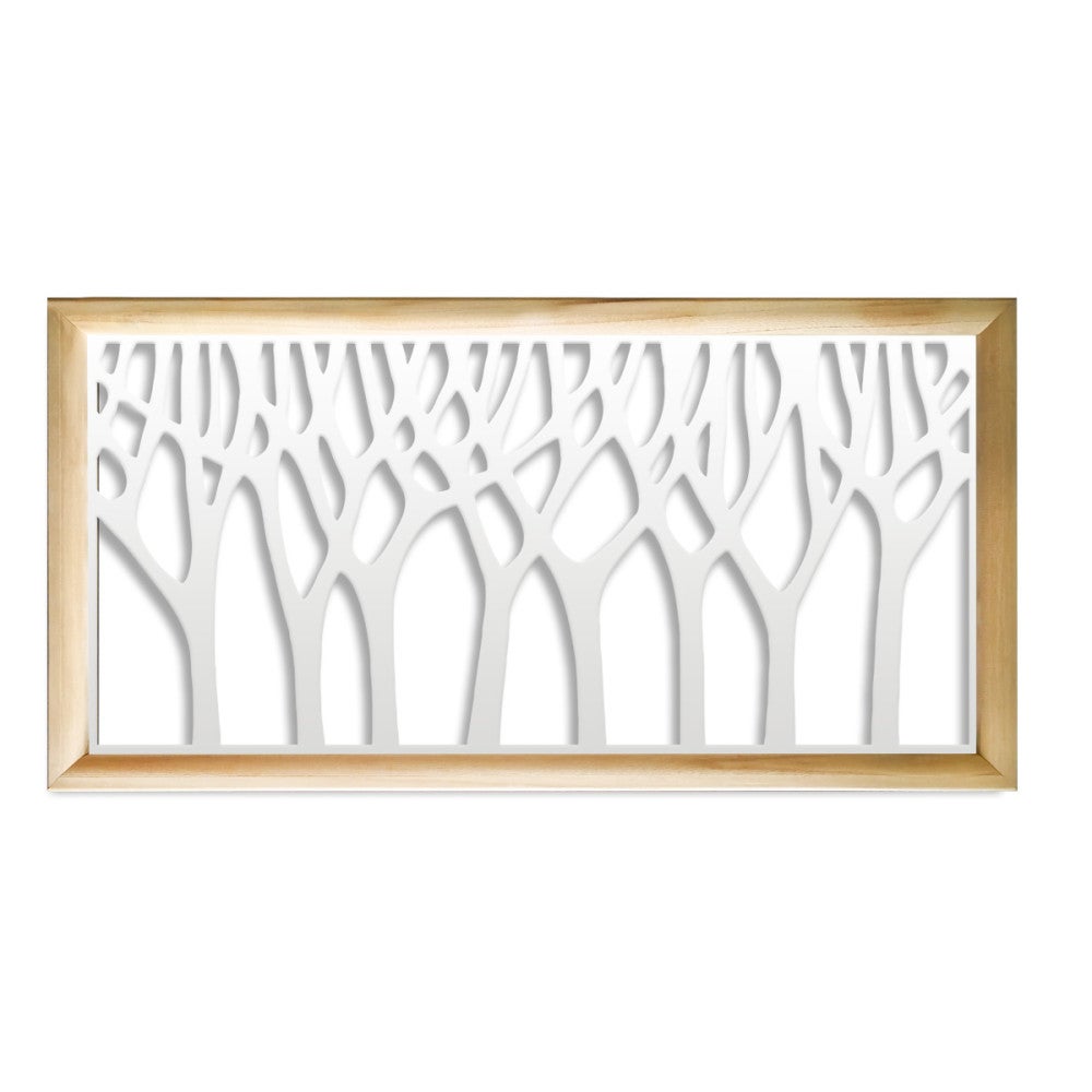 BOSCO - Prostokątne moduły dekoracyjne z drewna i PCV - Rozmiar 73x148 cm - Grubość 64 mm - Kolor wewnętrzny BIAŁY