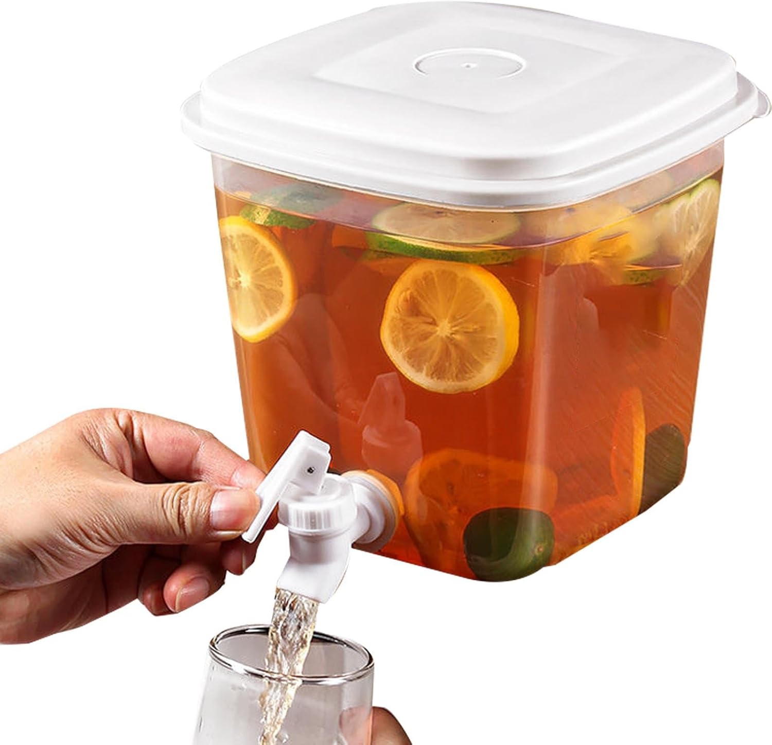Dozownik wody z kranem i pokrywką, pojemnik na sok do lodówki o pojemności 3,5 l, dozownik lemoniady, dozownik napojów