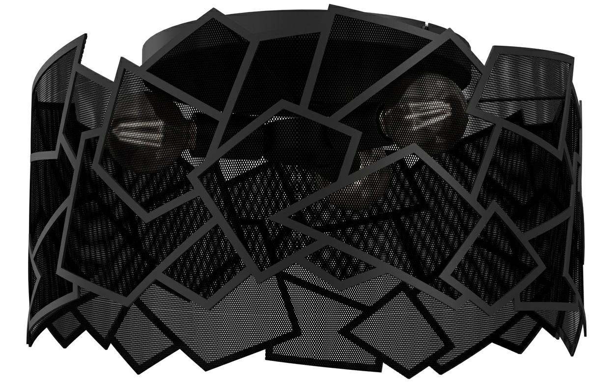 Lampa wisząca Camo czarny mat 3xE27x15W metal wym:26,5x49,5x49,5cm IP20 Luminex