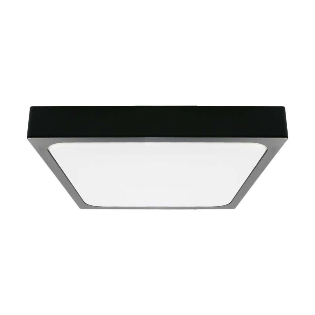 Kwadratowa lampa sufitowa LED 30 W, kolor czarny, 6500 K, IP44