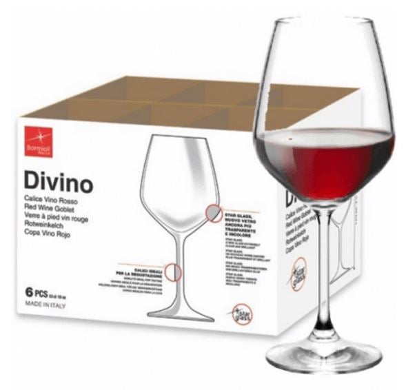 Zestaw 6 kieliszków do czerwonego wina Divino cl 53 Transparent Bormioli Rocco