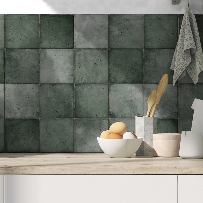 Ceramiczna okładzina podłogowa i ścienna z matowego gresu porcelanowego Antique Green 15x15 cm