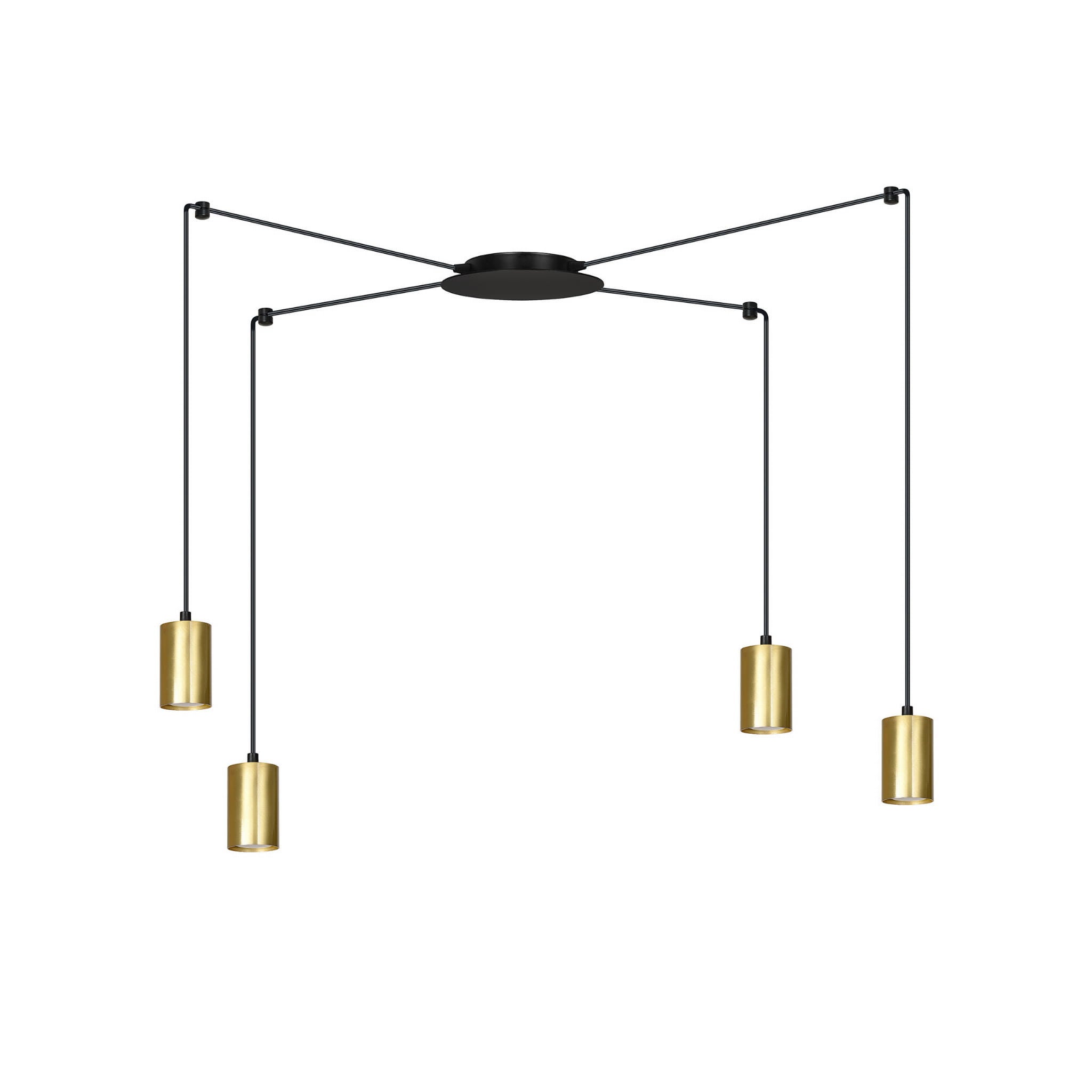 Żyrandol Emibig 4xGU10 30W TRAKER 4 BL/GOLD 526/4