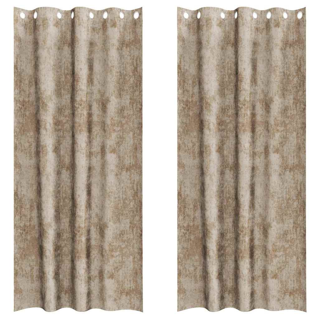 2x Zasłona Welurowa 140x260 cm Szampańska do Salonu i Sypialni