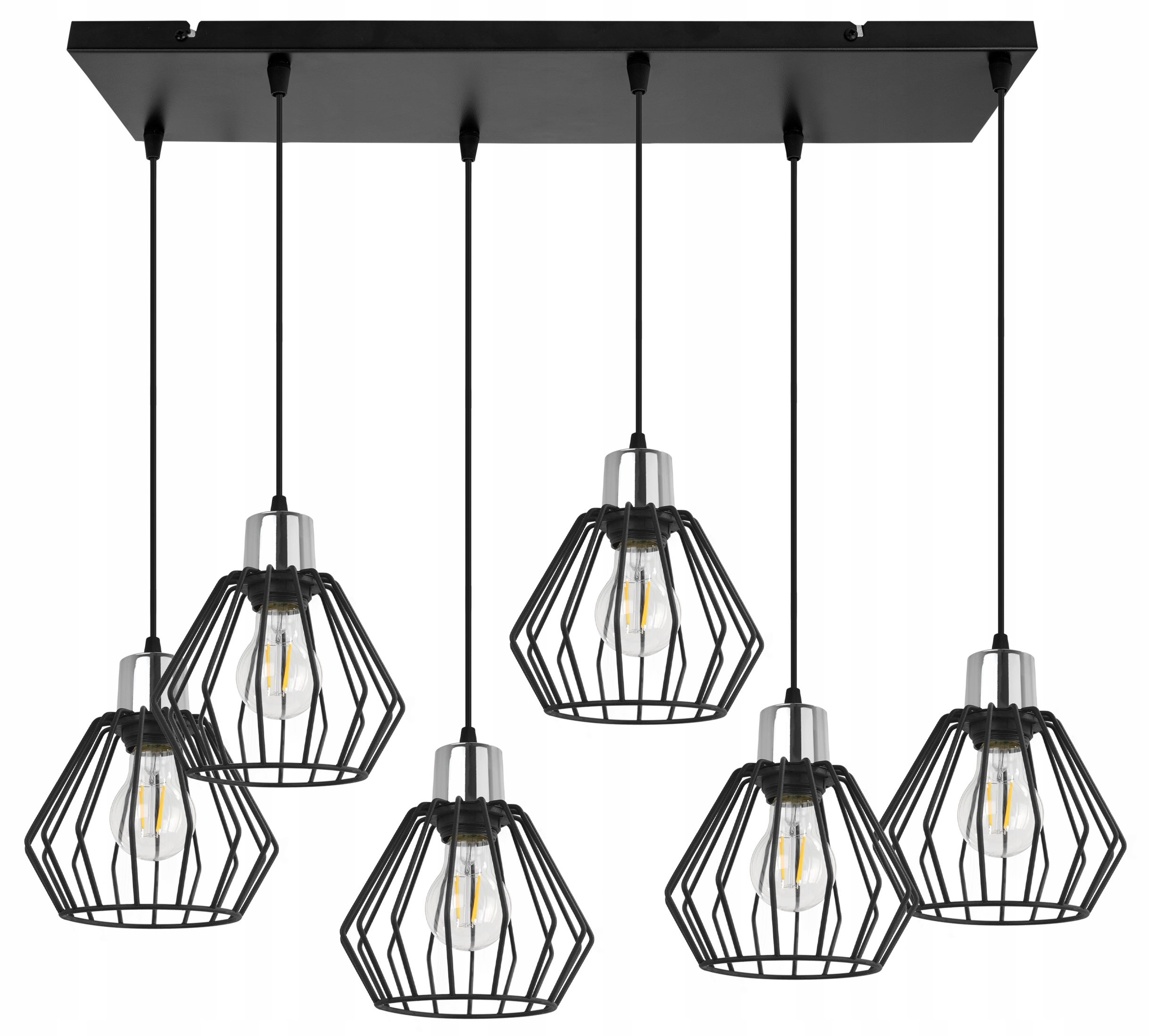 Lampa sufitowa wisząca Light Home LH Nuvola 6x E27 60W czarny/srebrny