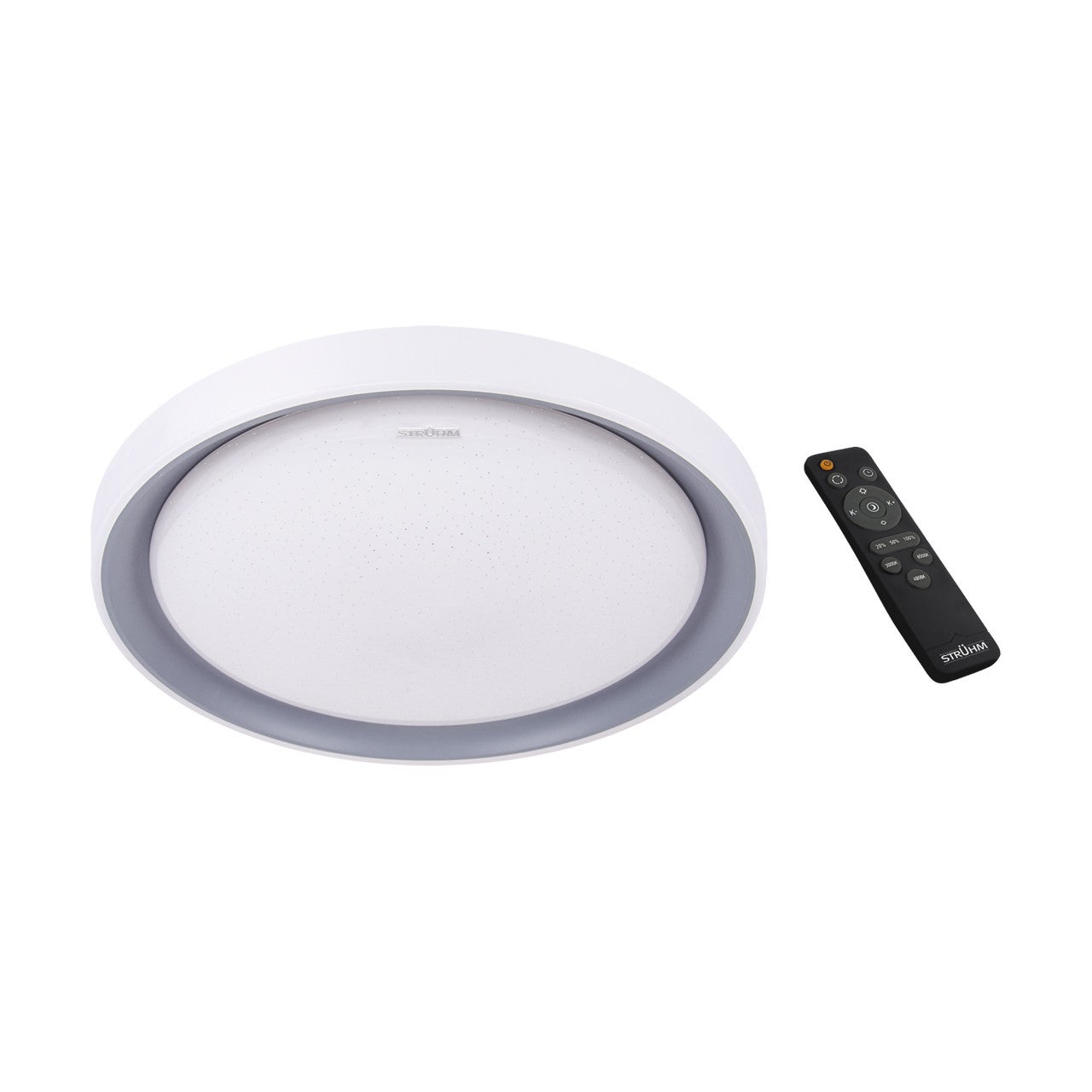 Plafon Ariel okrągły srebrno-biały LED 48W 3000K-6500K 4050lm z pilotem wym: 9 x 51 cm IP44 tworzywo sztuczne Struhm