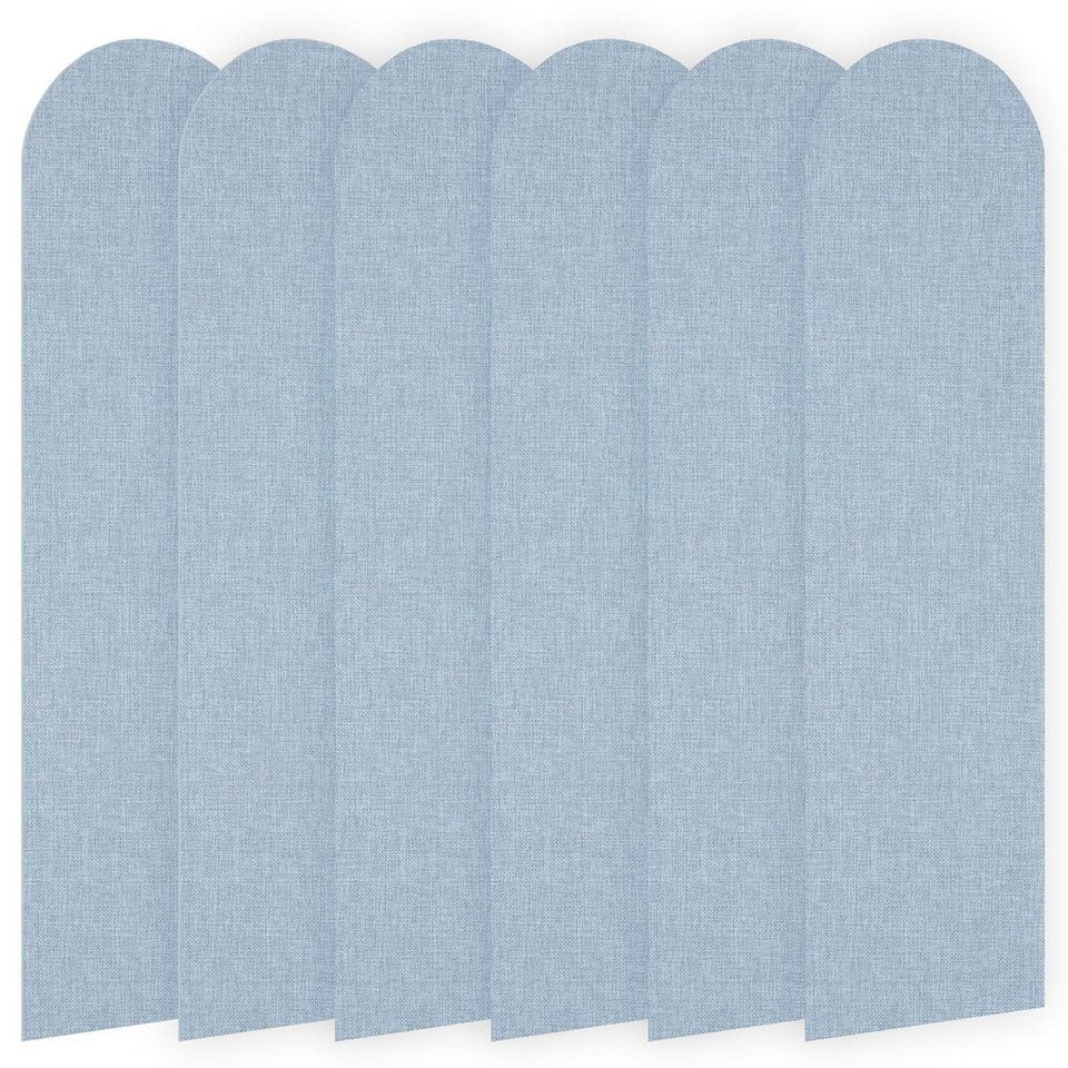 Zestaw 12 paneli ściennych 3D, 60 x 15 cm - Okładzina ścienna z pianki XPE - Panele ścienne samoprzylepne - Kliny ścienne antykolizyjne - Niebieski