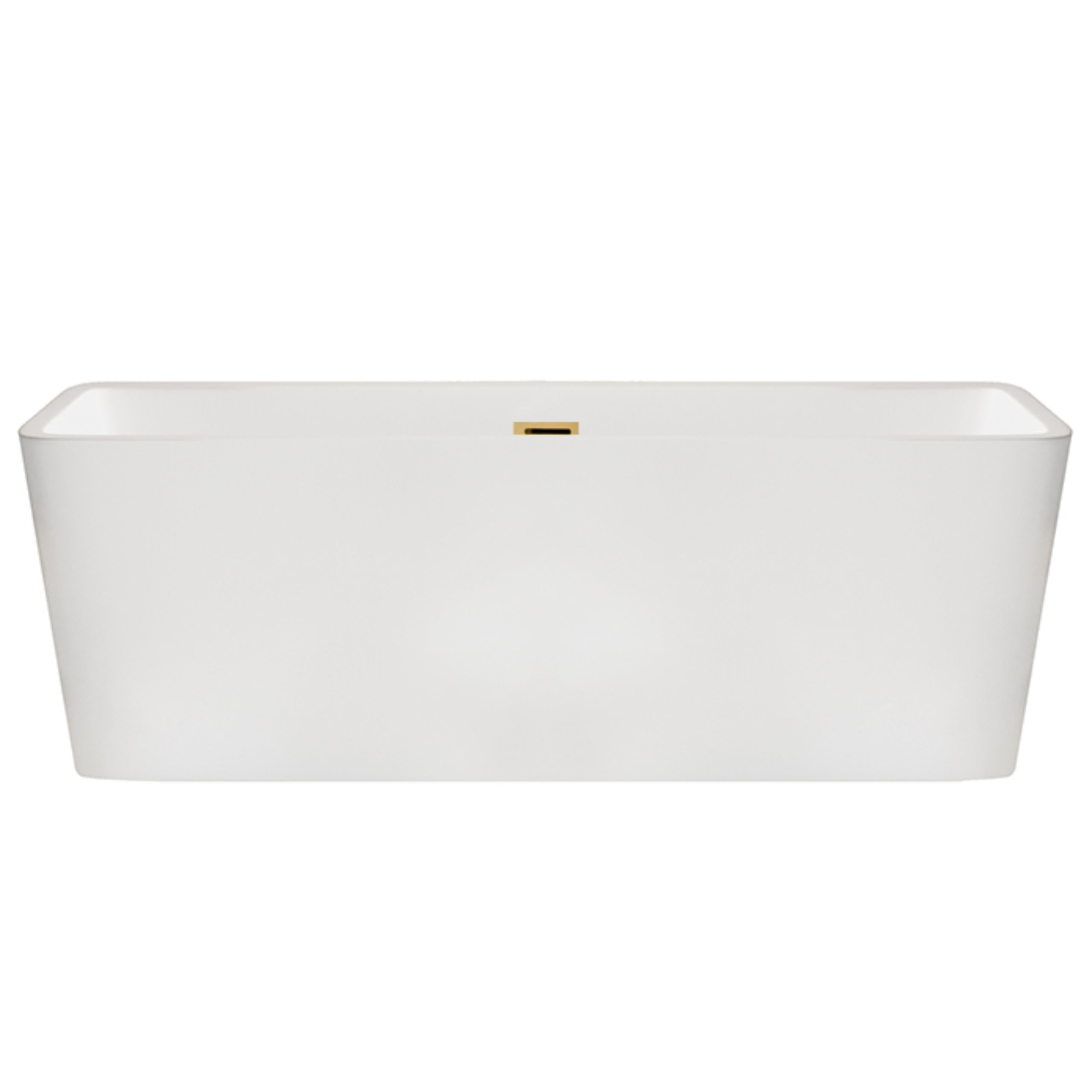 Wanna wolnostojąca AquaUno 170 x 80 cm biała ze złotym przelewem + syfon i korek klik klak