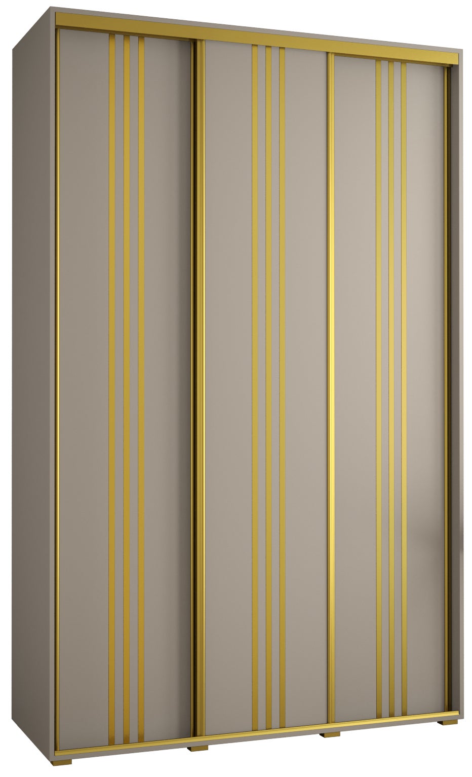 Szafa przesuwna wysoka Dakota 6 150 x 45 x 235,2 cm kaszmir + u. Złoty - Abiks Meble