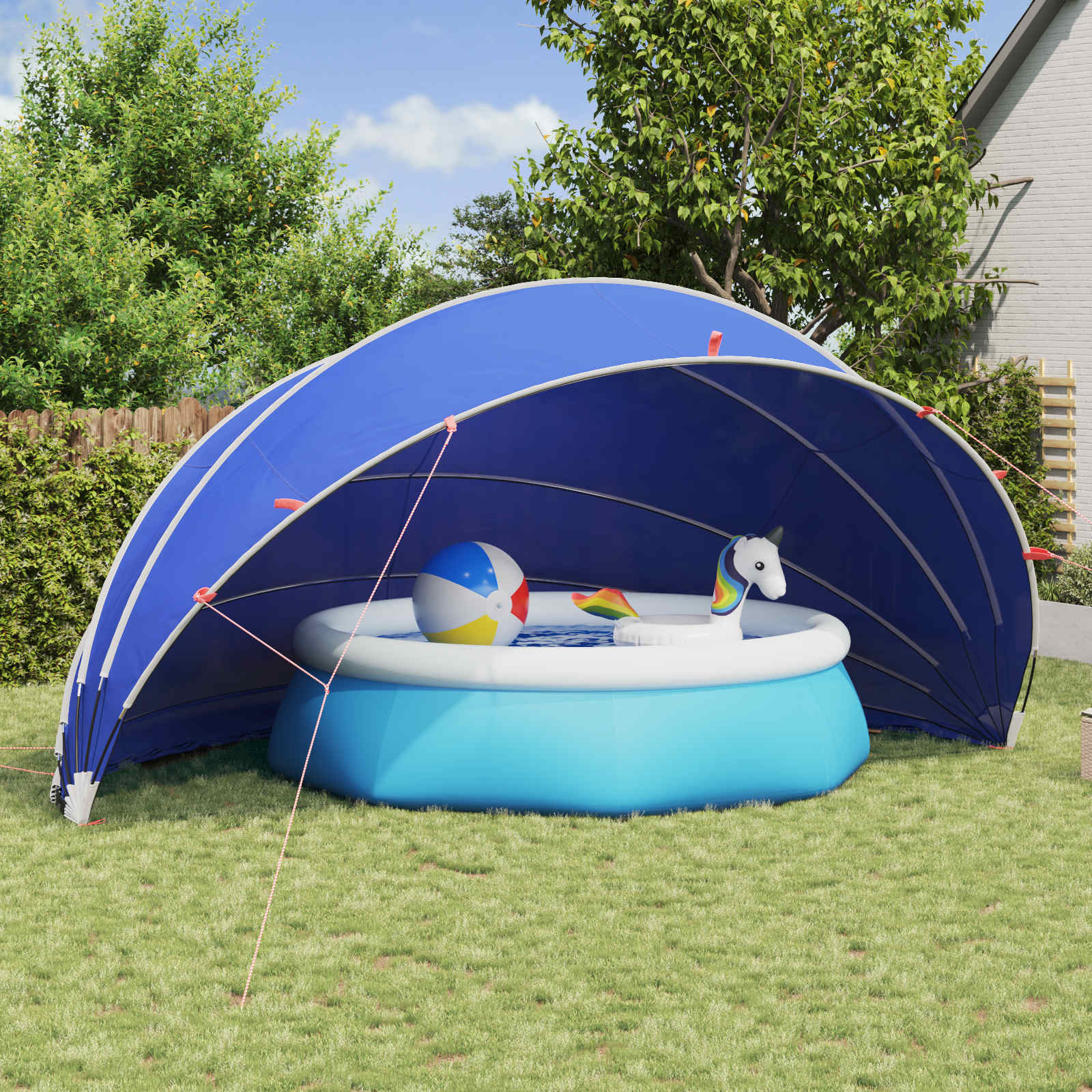 Kopuła basenowa 592 x 590 x 275 cm Poliester 185T z powłoką PU vidaXL