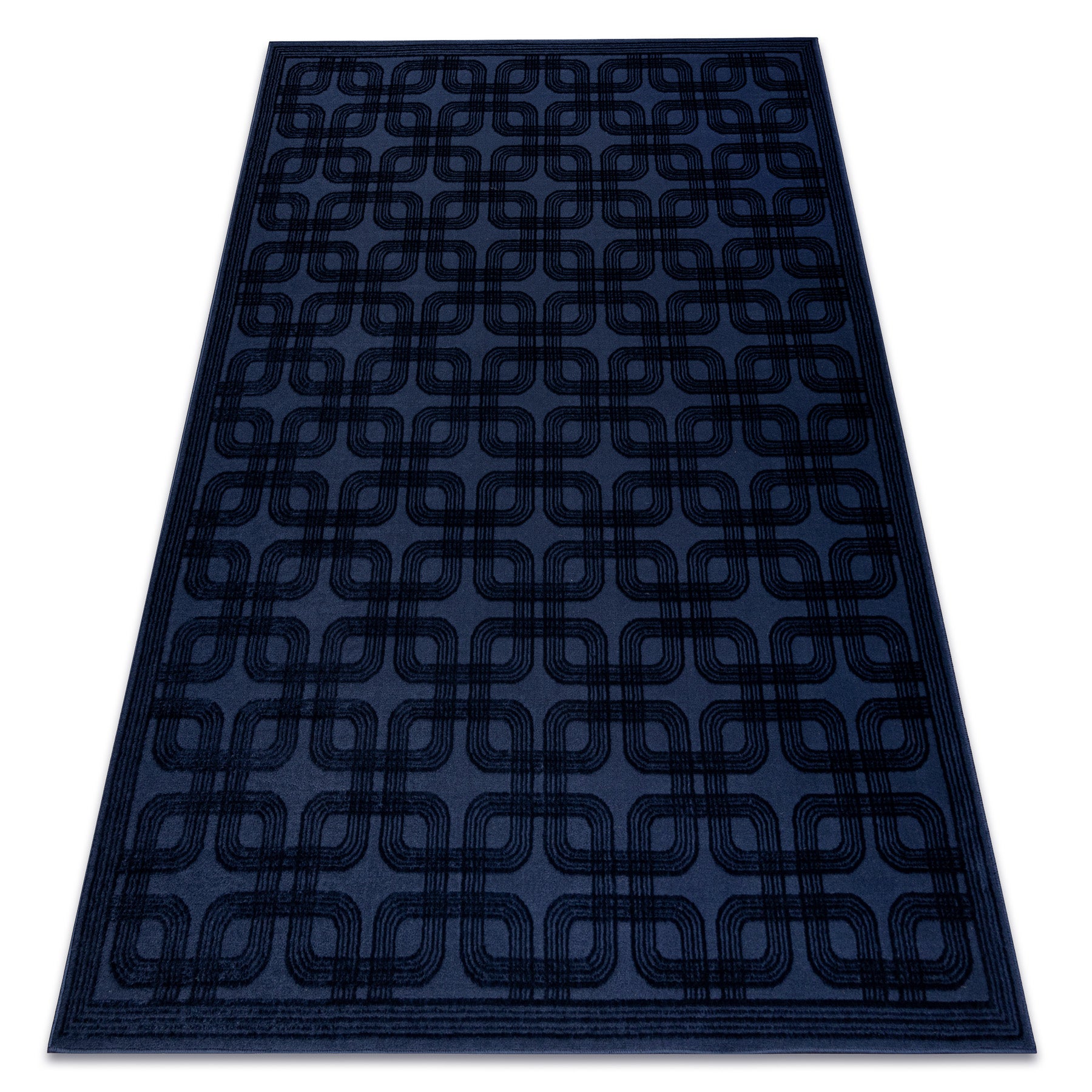 Dywan AURA J2556A ciemny niebieski - Geometryczny, strukturalny, nowoczesny 160x220 cm
