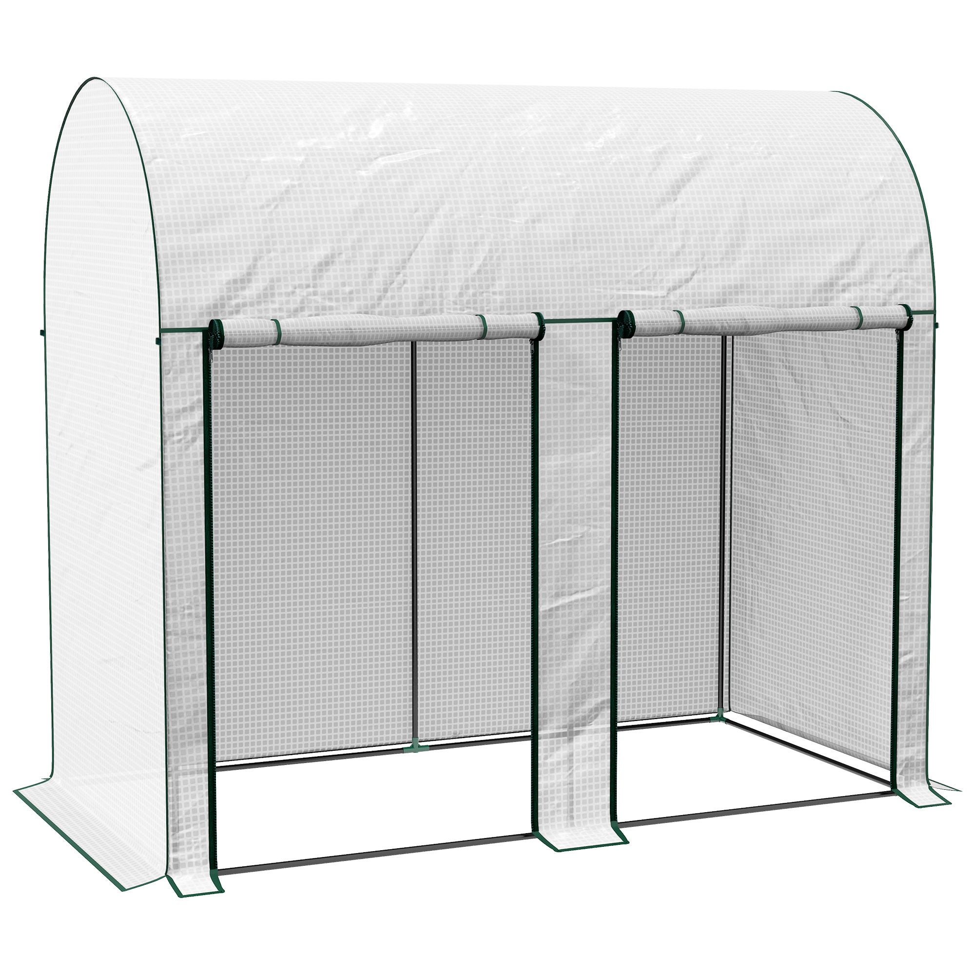 Szklarnia ogrodowa 2m², 2x1x1,78m, drzwi zwijane, PE 140g/m², biała