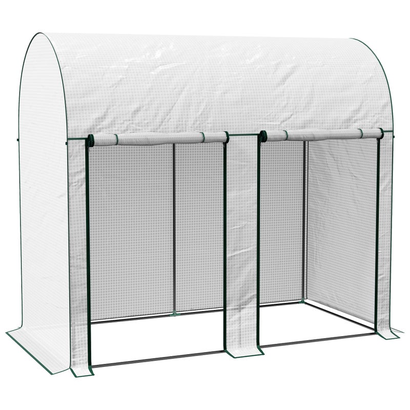Szklarnia ogrodowa 2m², 2x1x1,78m, drzwi zwijane, PE 140g/m², biała