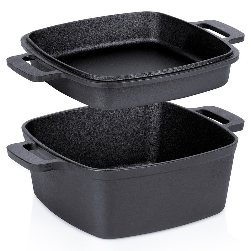 Garnek z pokrywką żeliwny 2w1 CAST LINE 25 cm, 4,5 l / 1,8 l