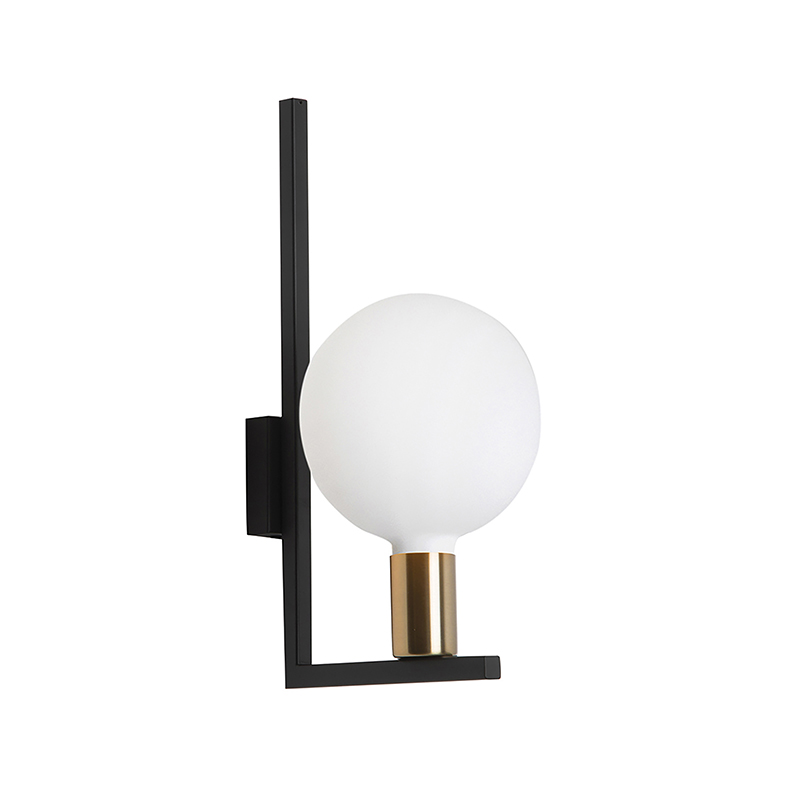 Podwójna lampa ścienna E27 75W IP20 czarny/mosiądz satynowy – Rossini