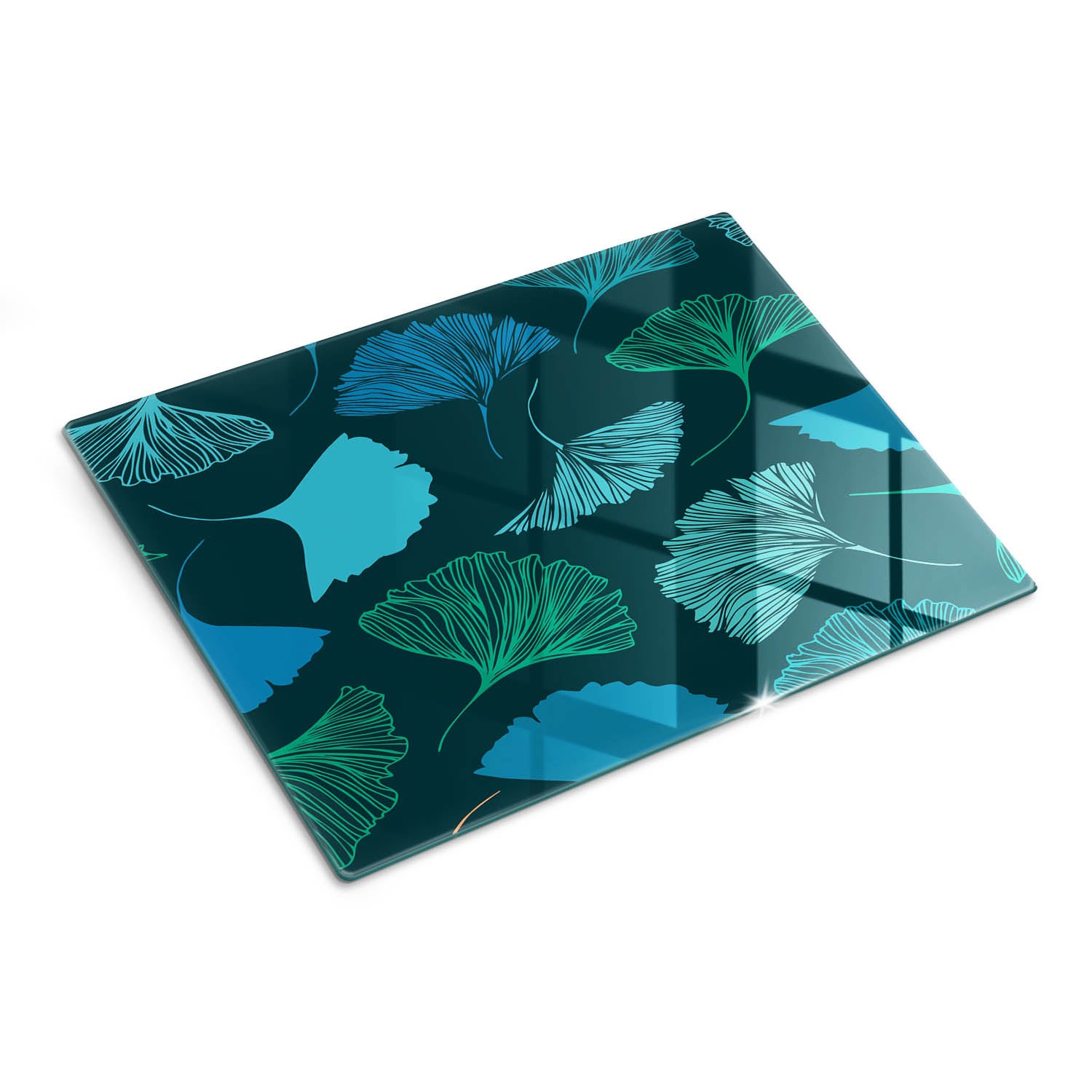 Hartowane szkło do kuchni na blat - Liście Ginkgo - 30x40 - Tulup