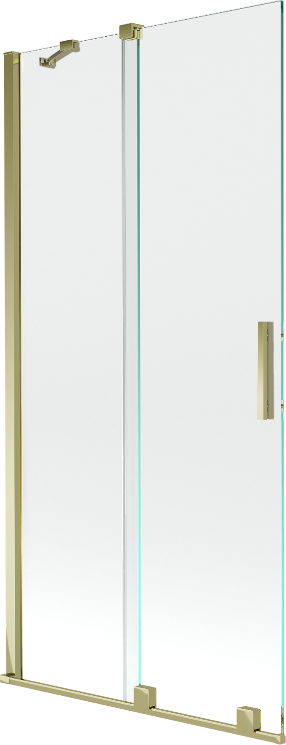 Mexen Velar parawan nawannowy 2-skrzydłowy rozsuwany 90 x 150 cm, transparent, złoty - 896-090-000-01-50