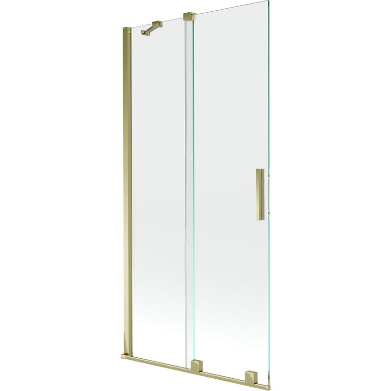 Mexen Velar parawan nawannowy 2-skrzydłowy rozsuwany 90 x 150 cm, transparent, złoty - 896-090-000-01-50