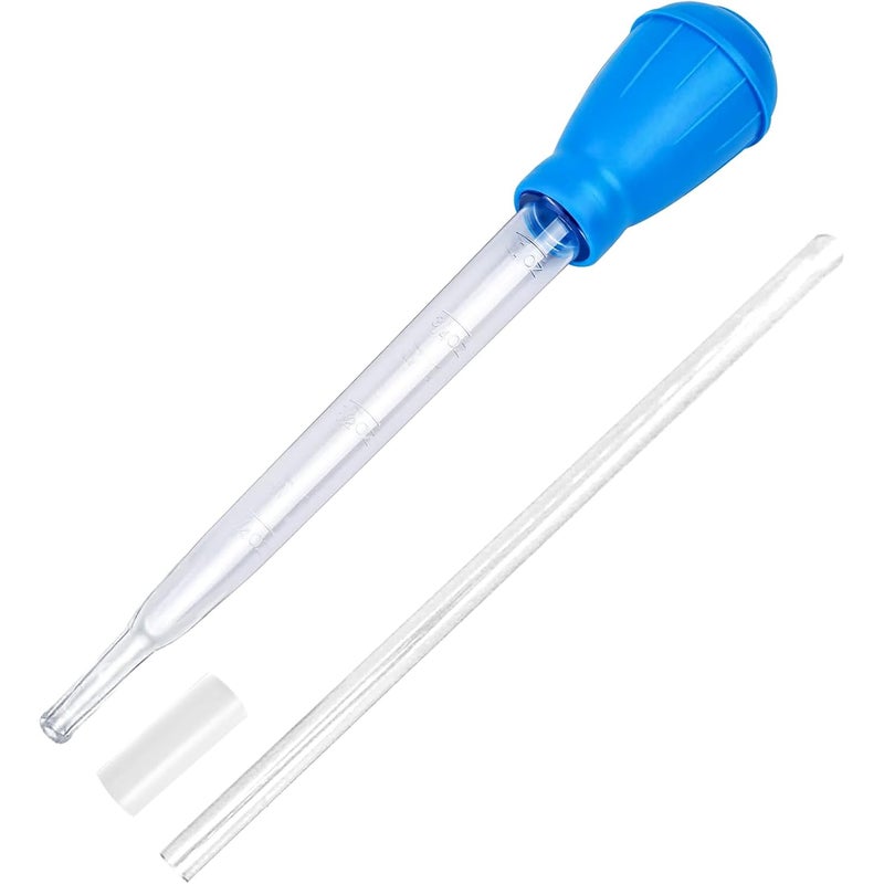 (Niebieska) Pipeta do akwarium, ręczne narzędzie czyszczące do czyszczenia zmieniacza wody, narzędzie do usuwania kroplomierzy syfonowych, 30 ml, środ