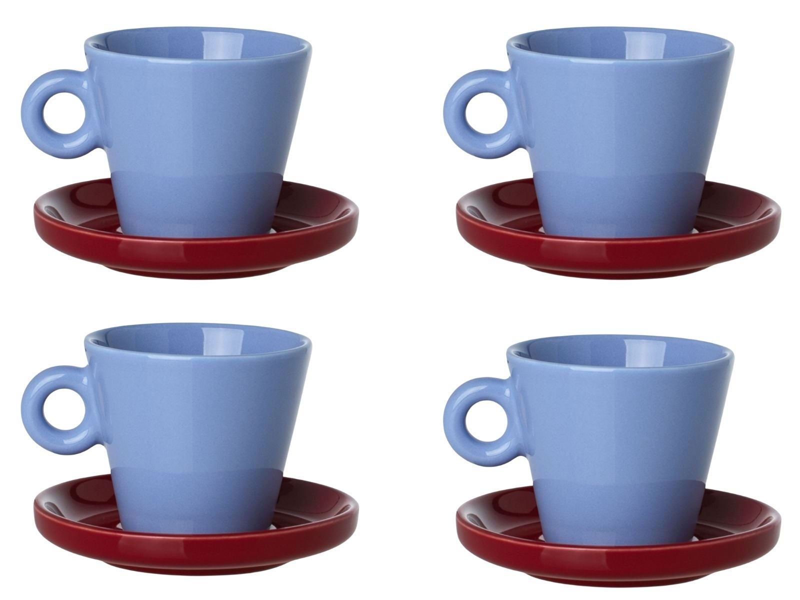 Komplet filiżanek Echo Estia niebieska do espresso 100 ml 4 szt.