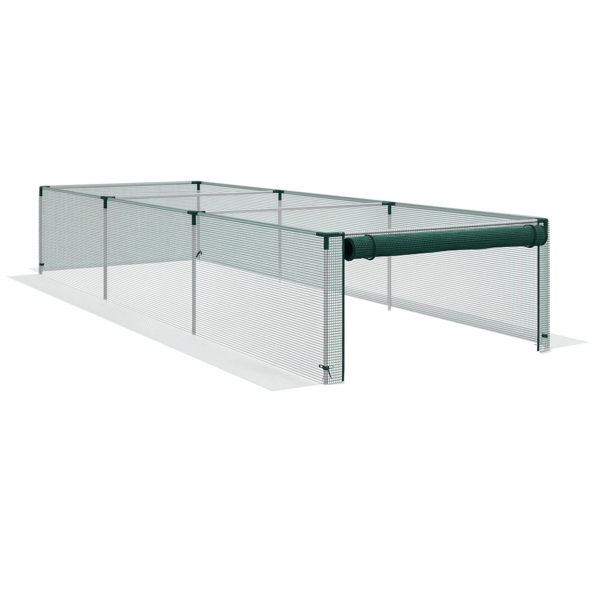 ogrógł. szklarnia, tomato szklarnia, ochronny net, zwijany zamek błyskawiczny drzwi, HDPE, dim. 125szer. x 373L x 62.5wys. cm