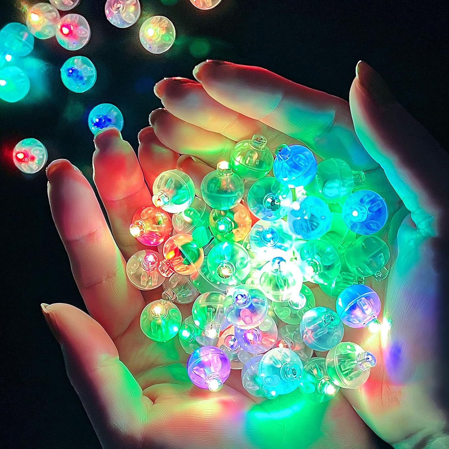Opakowanie 100 sztuk lampek LED do balonów, lampek LED do balonów, okrągłych kul świetlnych LED, dekoracji świątecznych na urodziny, wesela, imprezy