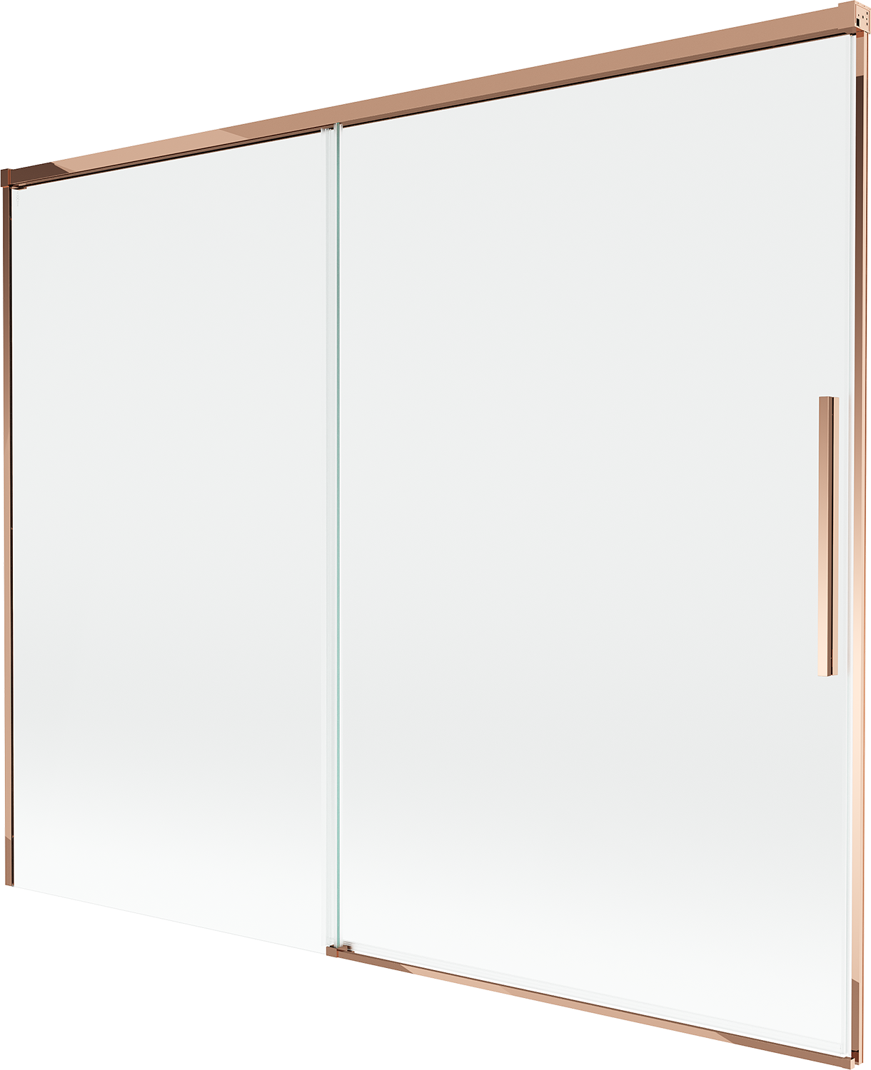 Mexen Rox parawan nawannowy 2-skrzydłowy rozsuwany 190 x 150 cm, transparent, różowe złoto - 8C9-190-001-60-00