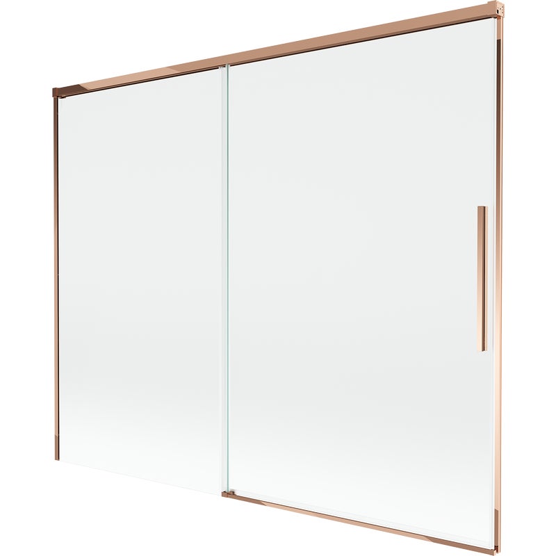 Mexen Rox parawan nawannowy 2-skrzydłowy rozsuwany 190 x 150 cm, transparent, różowe złoto - 8C9-190-001-60-00