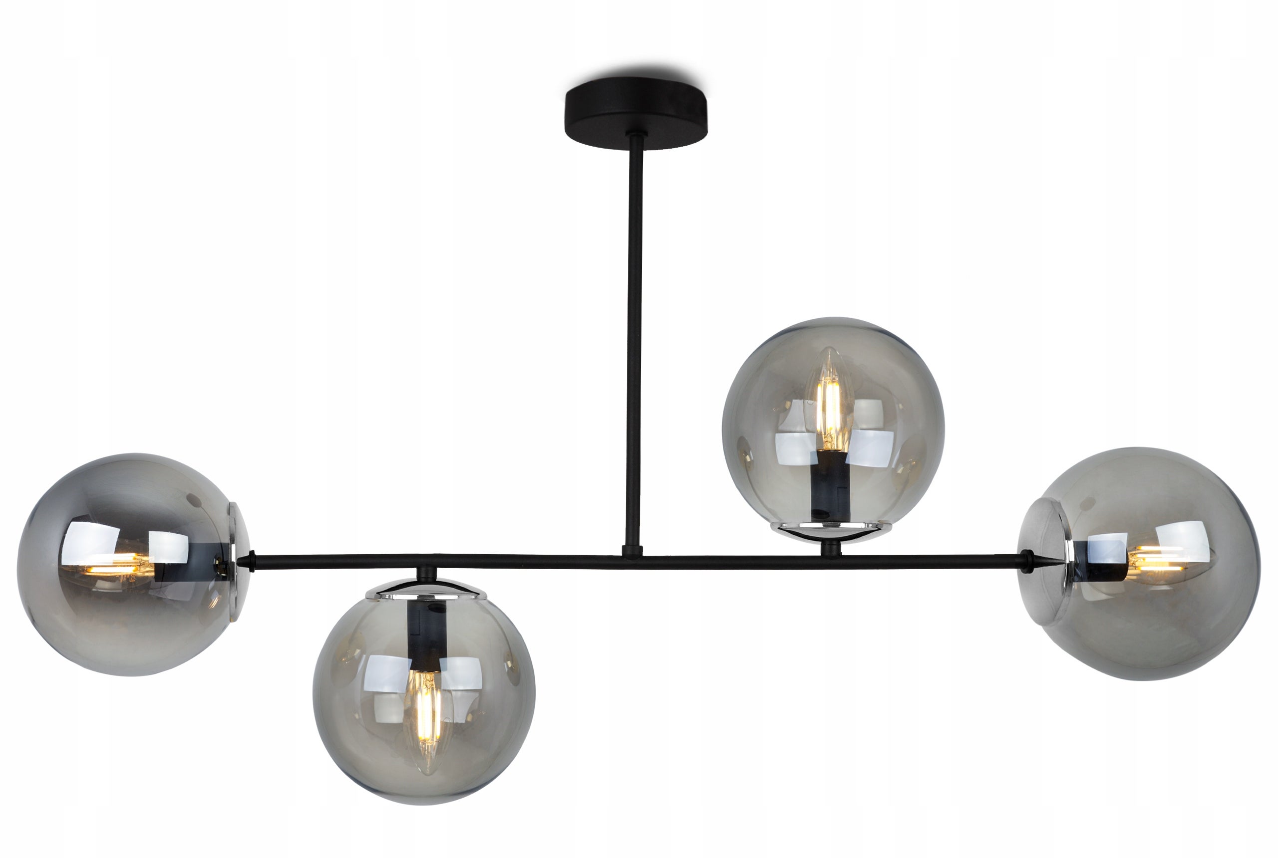 Lampa sufitowa wisząca Light Home LH Tulza 4x E14 40W klosz srebrny/dymiony