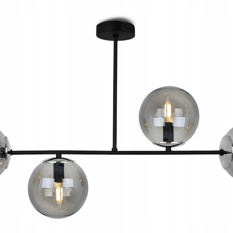 Lampa sufitowa wisząca Light Home LH Tulza 4x E14 40W klosz srebrny/dymiony