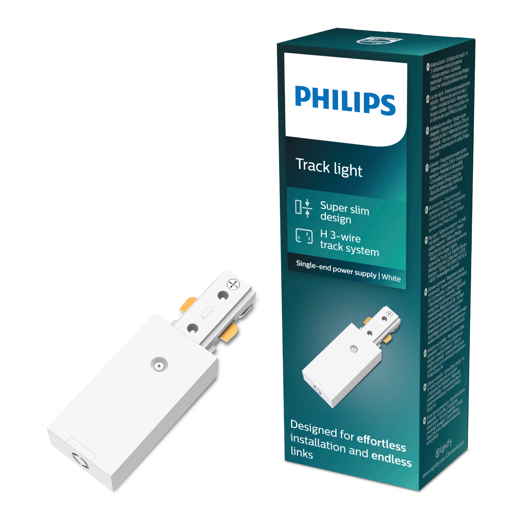 Złącze Zasilające do Szyn Oświetleniowych Szynoprzewodów LED Jednofazowych Biały EasyLink Philips