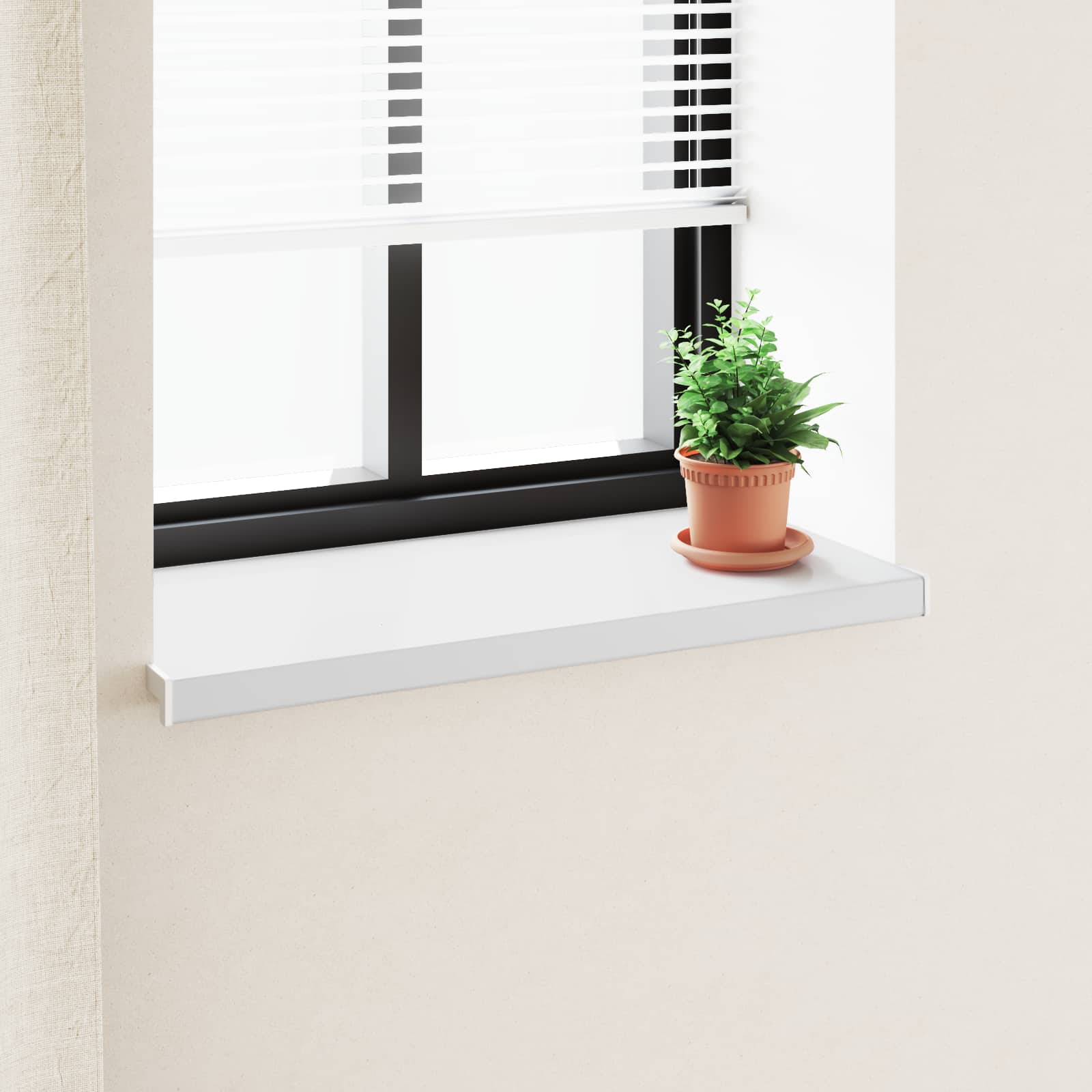 Parapet okienny Biały 80 x 45 x 4,5 cm PVC vidaXL