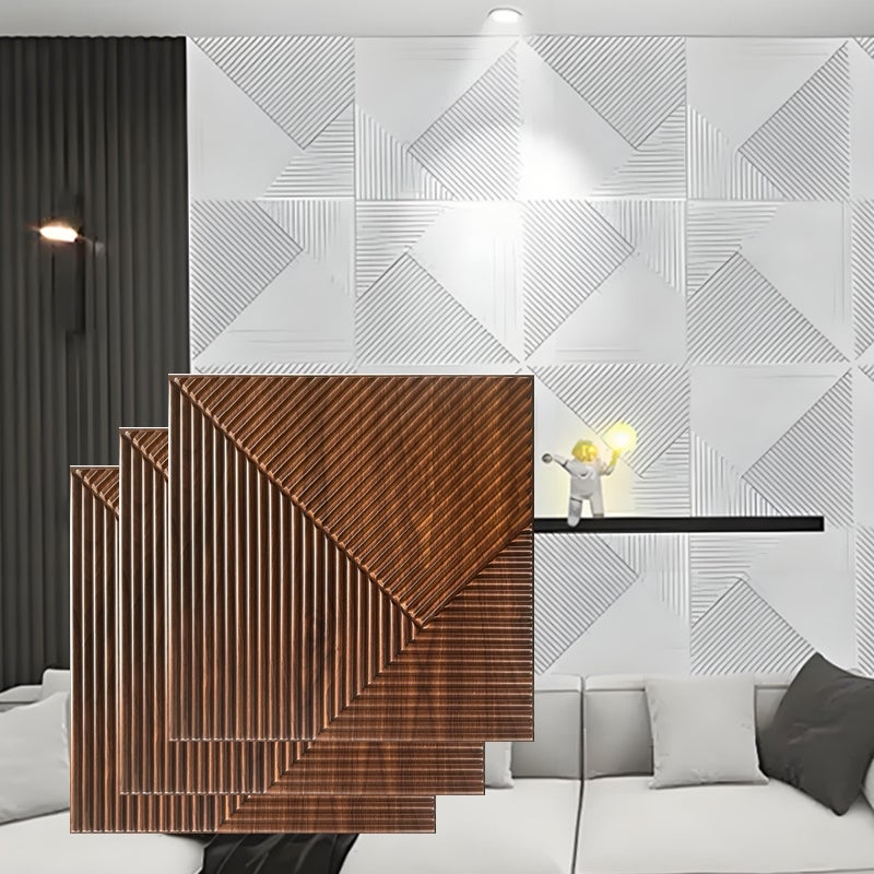 Panel Akustyczny 30x30cm, Bez samoprzylepnej podstawki - Zestaw 12 Paneli Dźwiękochłonnych - Izolacja Ściany DIY do Studia, Biura i Sypialni - Brązowy