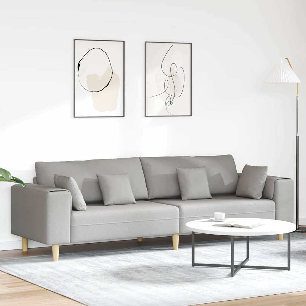 Sofa Szary chmur 250 x 77 x 76 cm tkanina vidaXL
