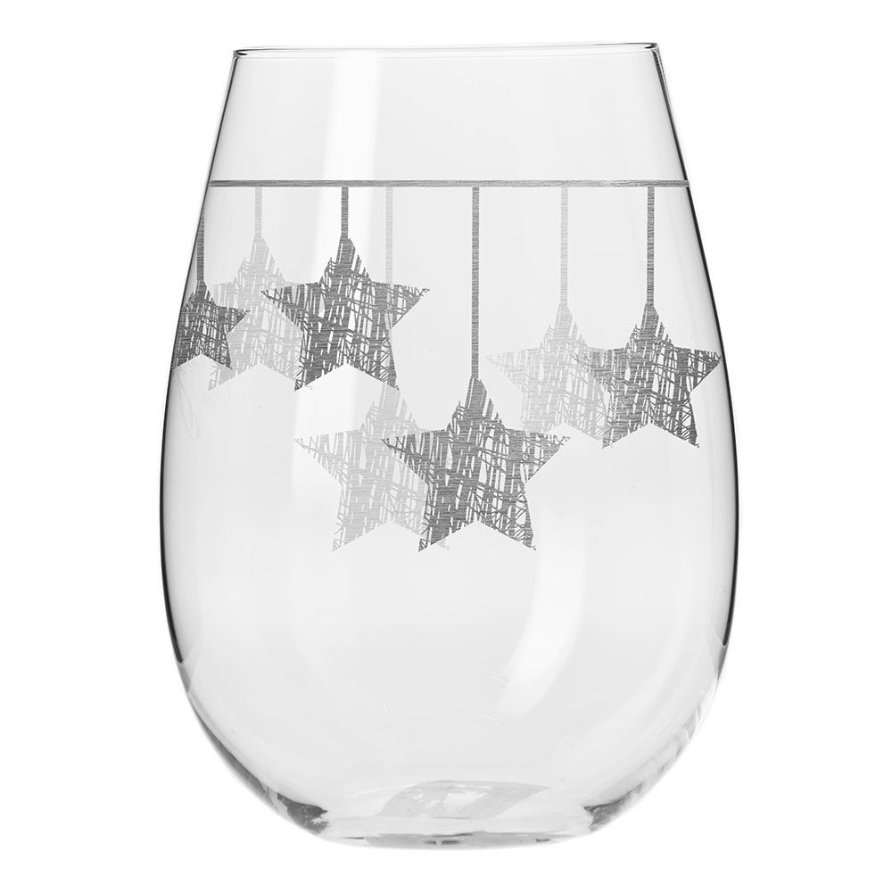 KROSNO Szklanki STAR gwiazdki wiszące srebrne 500 ml 6 szt.