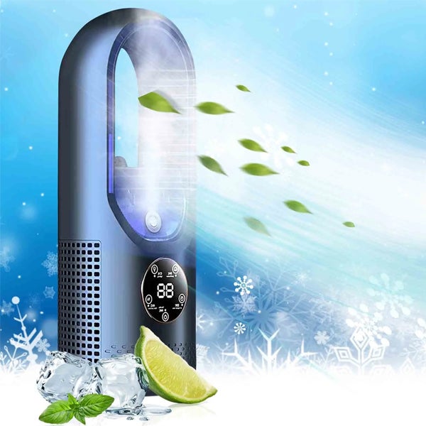 Klimatyzator osobisty Mini USB Wentylator nawilżacz powietrza z poziomami nawiewu Funkcja chłodnego powietrza i timer Kompaktowy Podłącz
