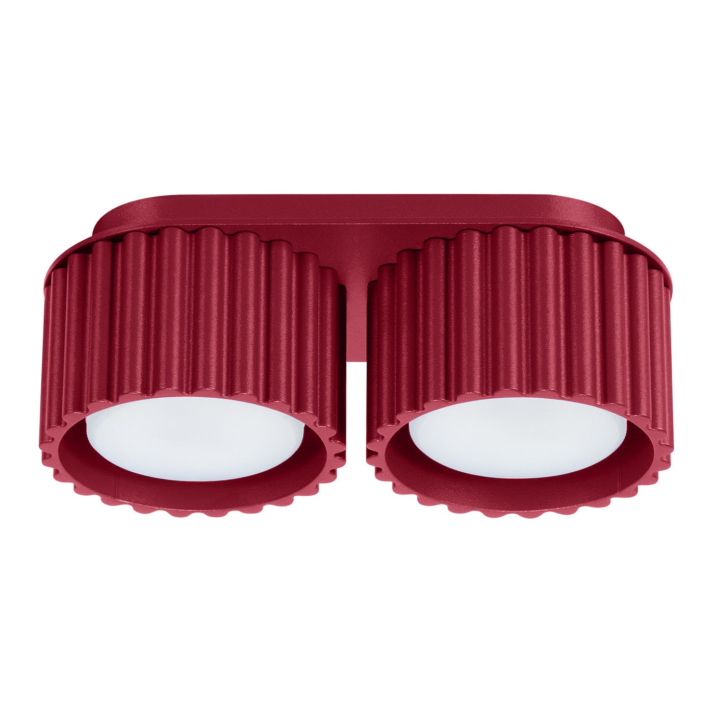 Lampa sufitowa nowoczesna burgund owalna 21 cm ryflowane spoty 2xGX53 10W AURA Sollux Lighting