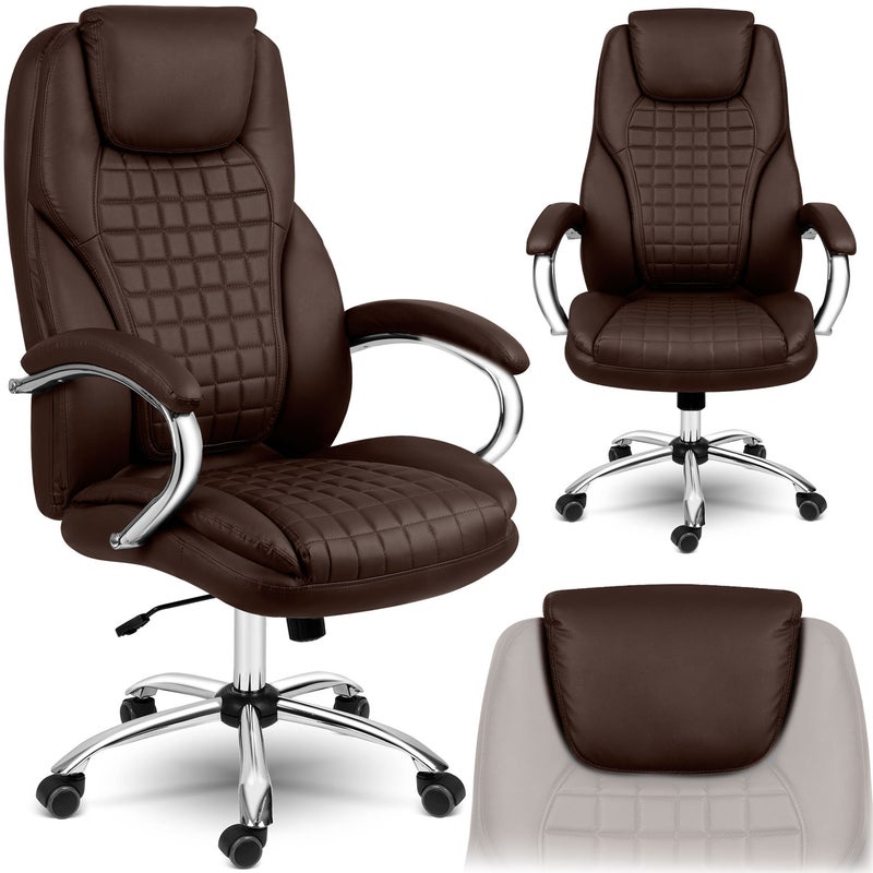 Fotel biurowy obrotowy ergonomiczny ekoskóra Batory ciemny brązowy Sofotel