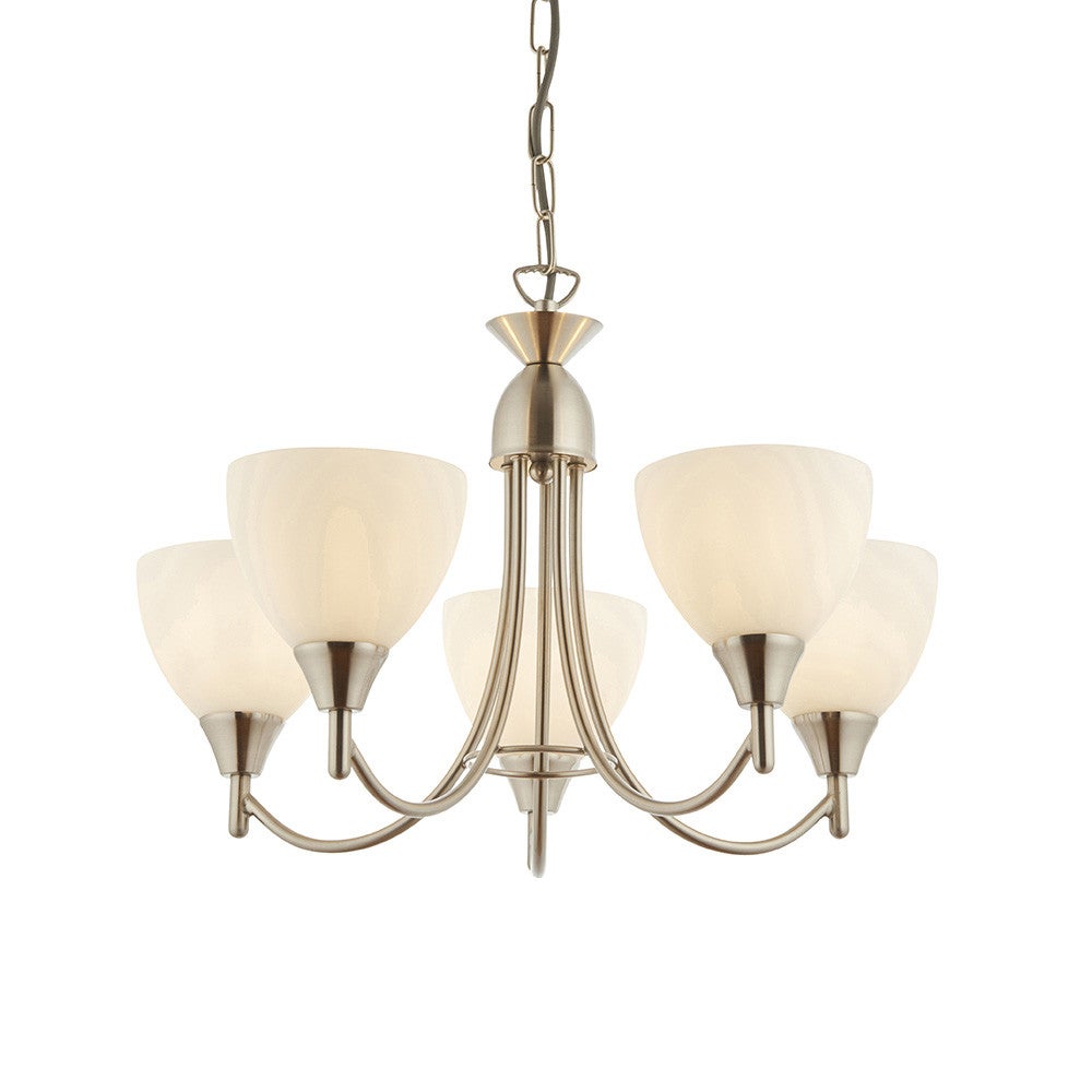 Lampa wisząca ALTON chromowana satynowa 5xE14x15W metal wym:63,5x46x46cm IP20 Endon