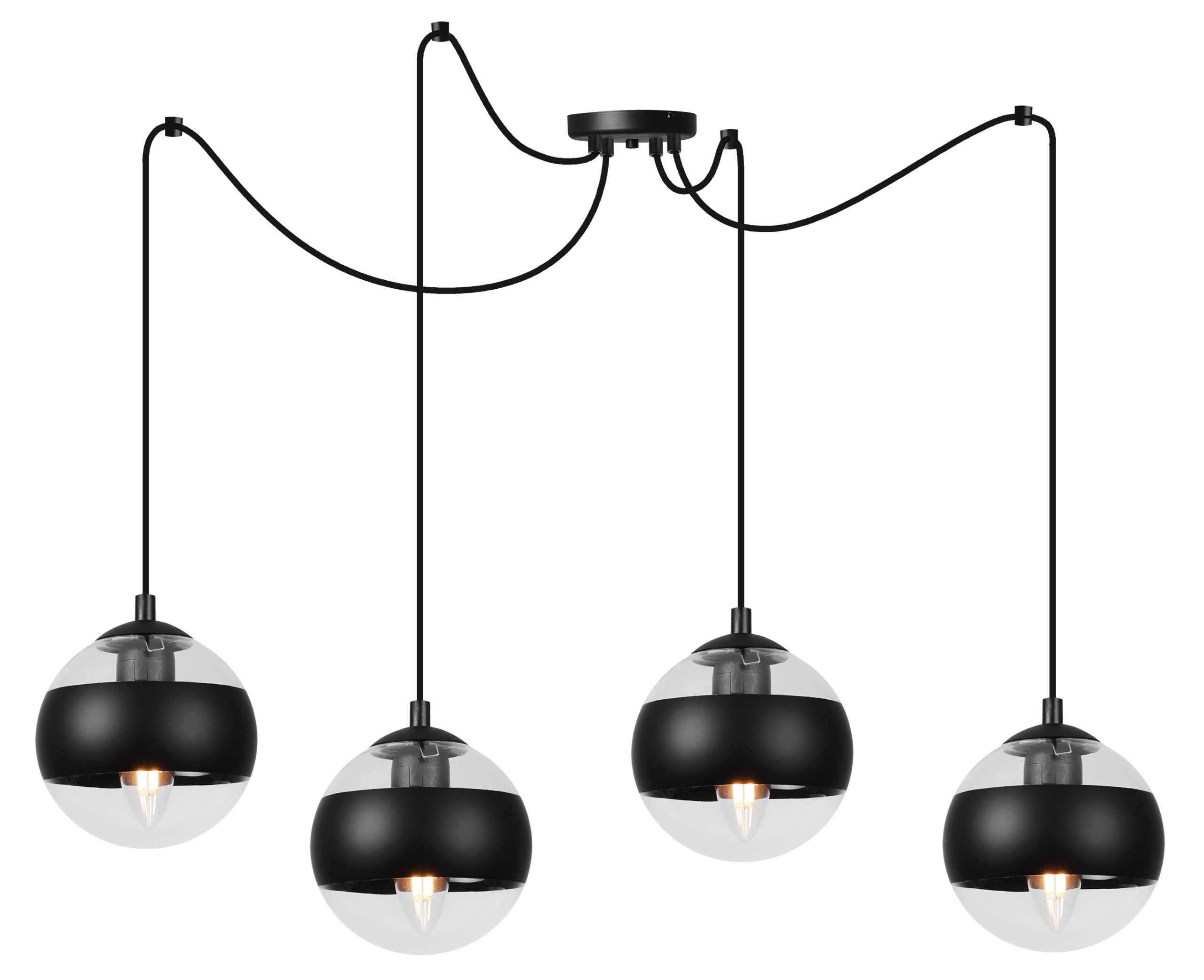 Lampa sufitowa wisząca Light Home LH Pająk Toledo 4x E14 40W czarny