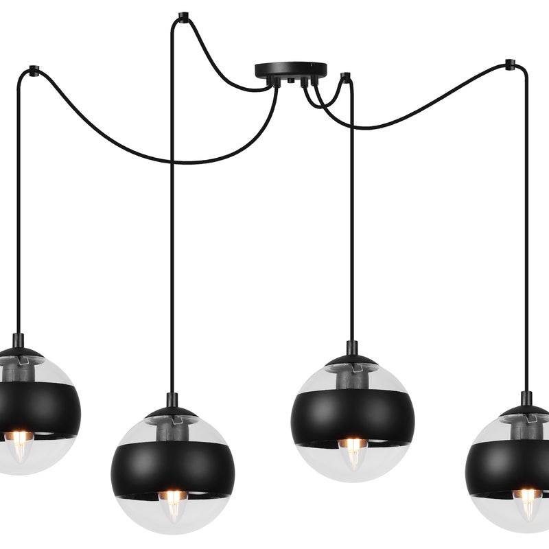 Lampa sufitowa wisząca Light Home LH Pająk Toledo 4x E14 40W czarny