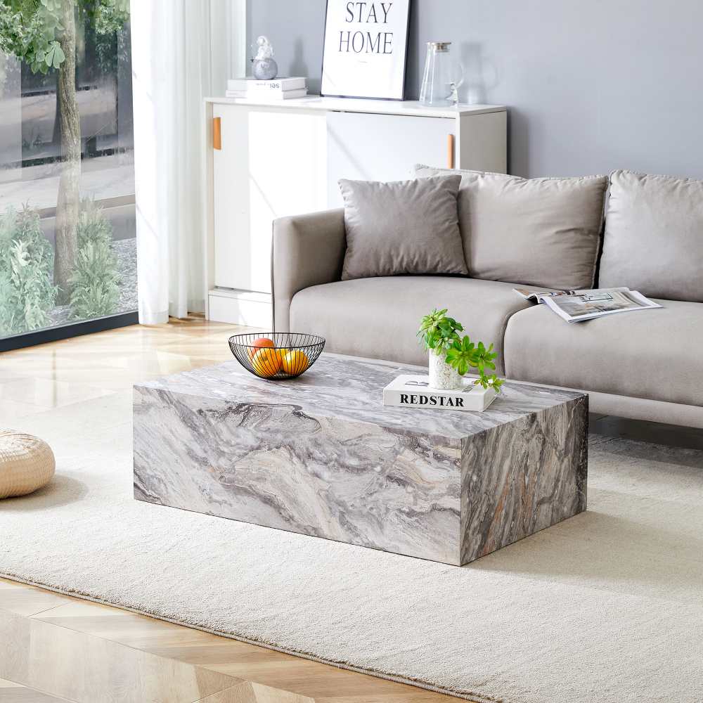 Prostokątny stolik kawowy 90×50×30 cm z płyty MDF, nowoczesny, luksusowy design, stabilny i łatwy w czyszczeniu