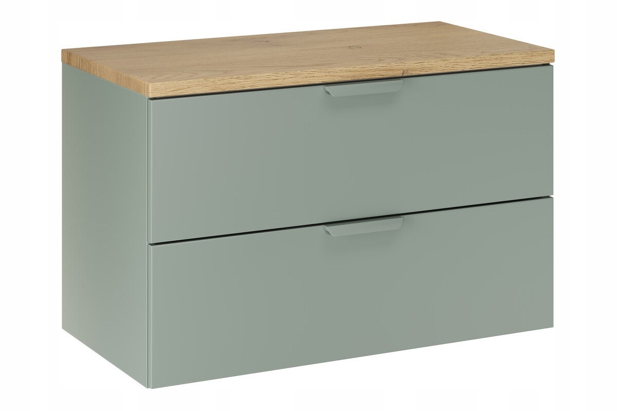 Szafka łazienkowa ASTER GREEN 80 cm zielony mat z blatem