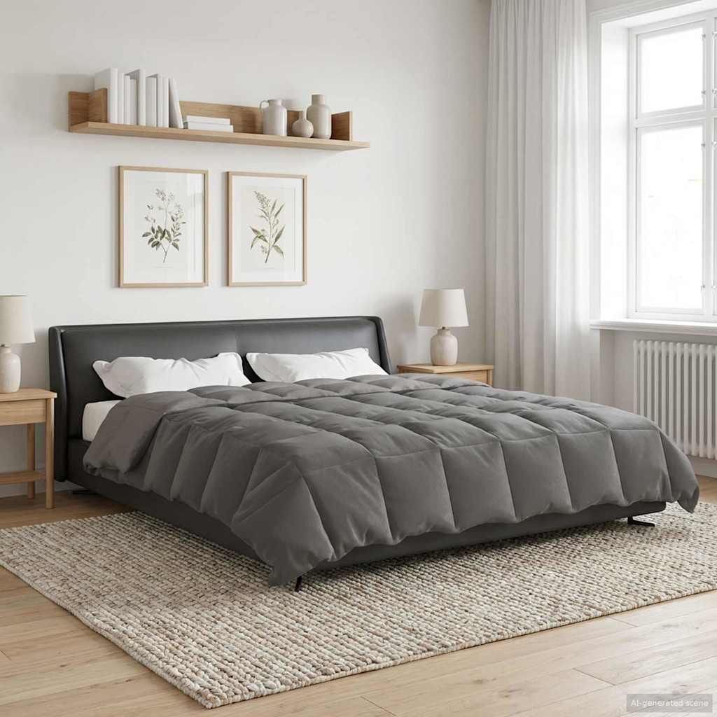 Zimowa Kołdra Kwiłtowany Jasnoszary 200 x 240 cm Mikrofibra vidaXL