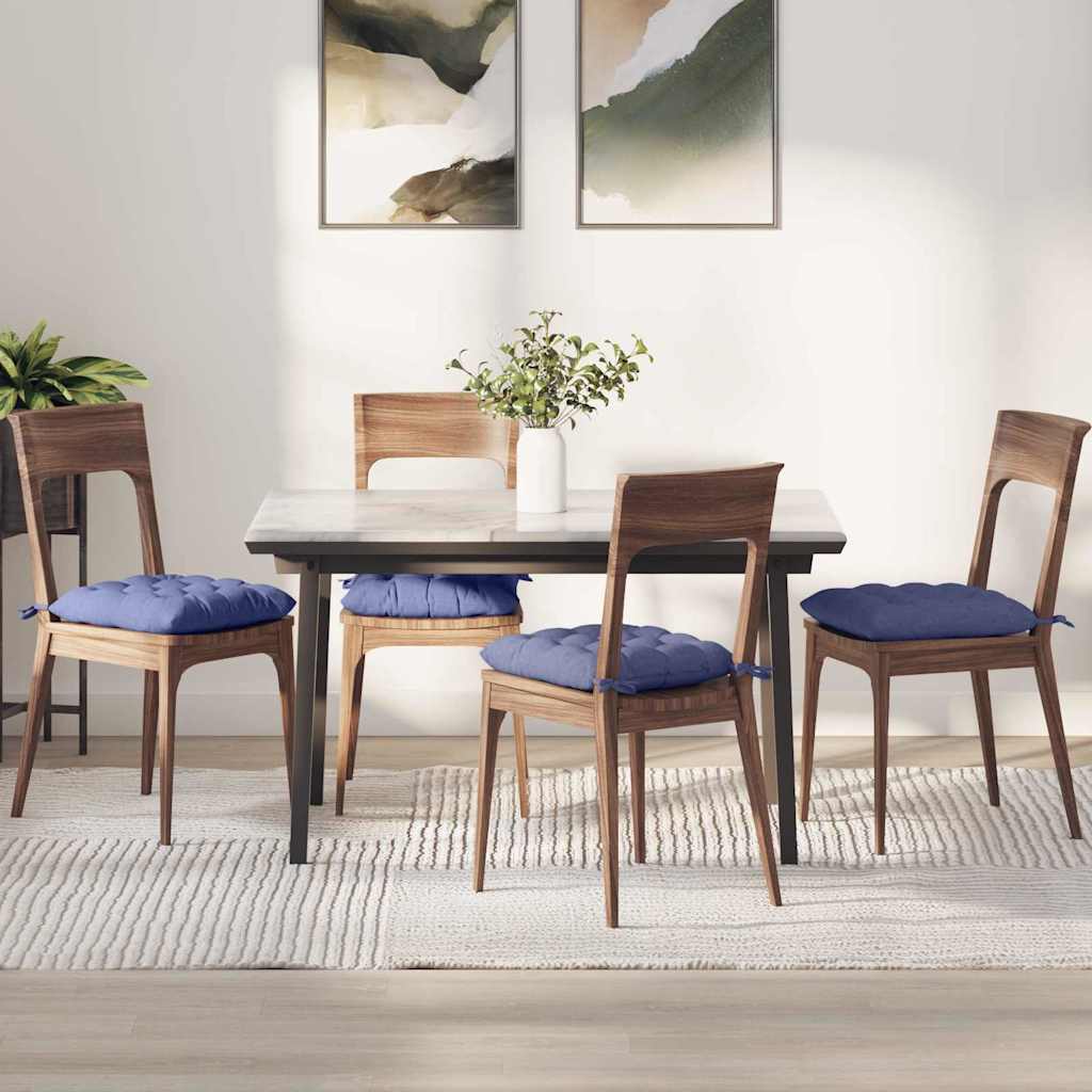 Poduszki na siedziska 4 pcs Niebieski dżins 40 x 40 x 6 cm vidaXL