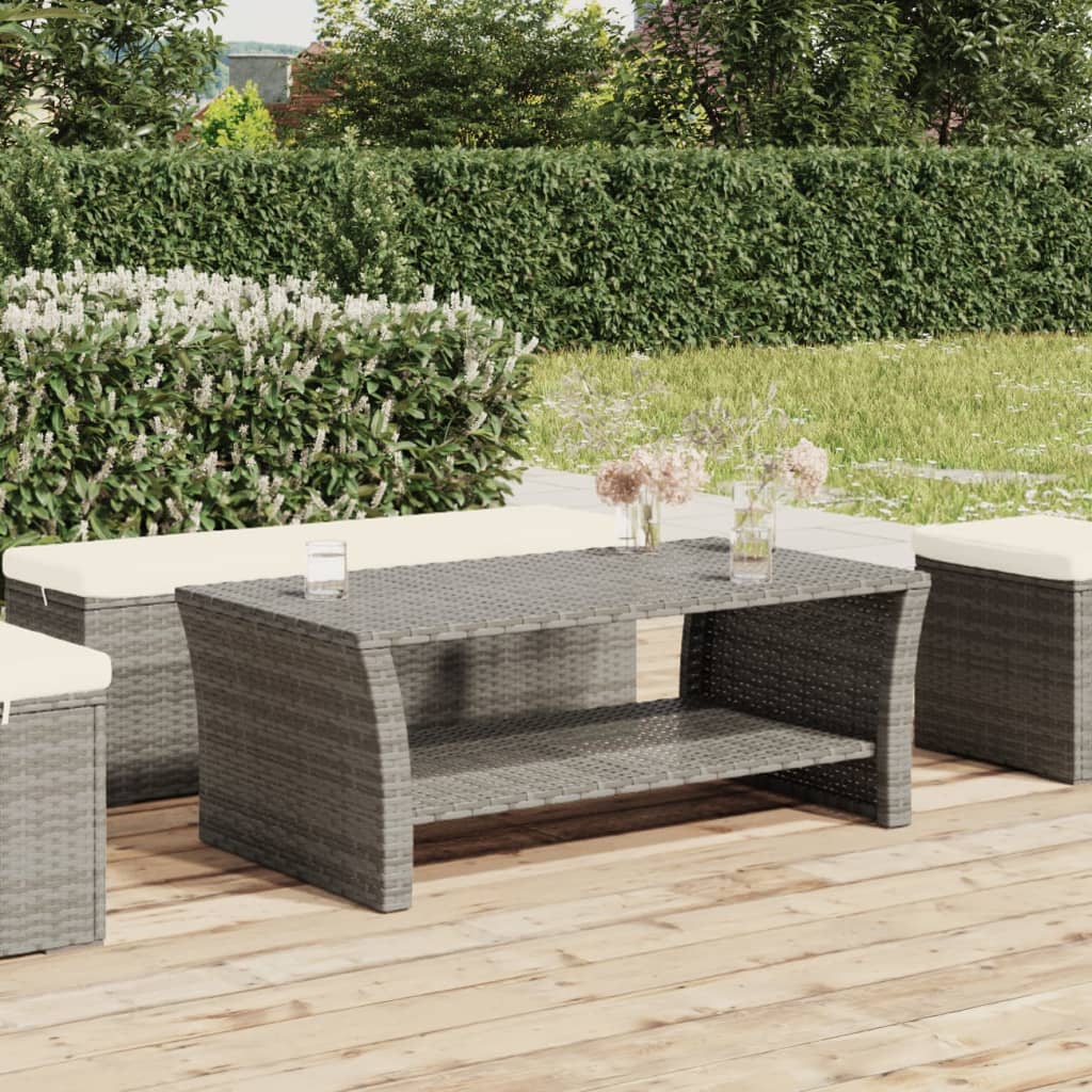 Stolik kawowy, szary, 100x50x40 cm, polirattan vidaXL