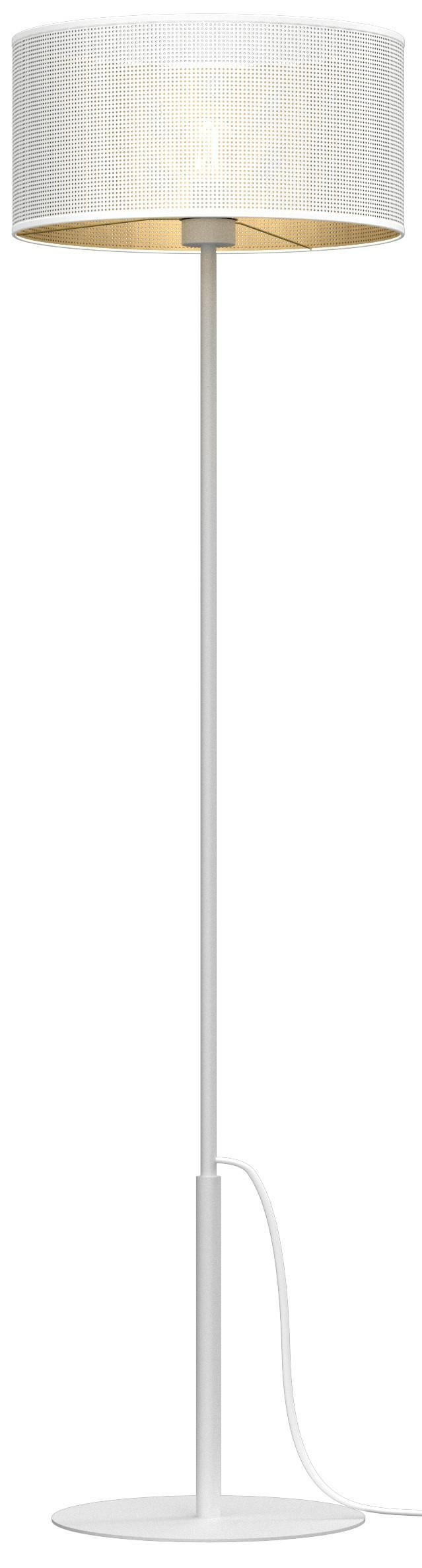 Lampa podłogowa loftowa Loft shade biało-złota 1xE27x15W metal wym:150x40x40cm IP20 Luminex