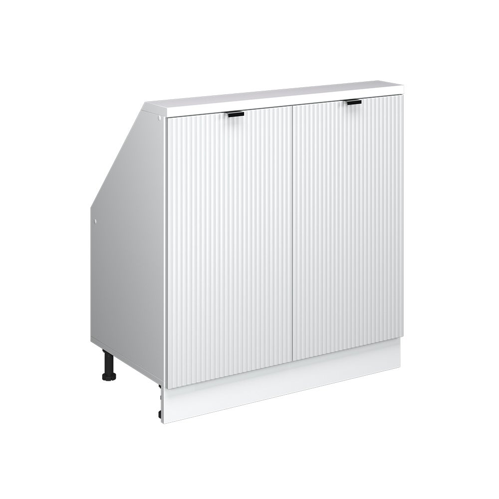 Vicco Szafa skosna Rion, Białe pofałdowanie, 80 x 81.6 cm z 2 drzwiami
