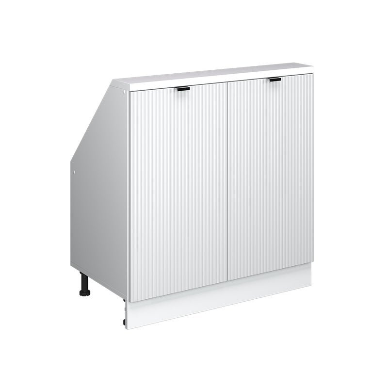 Vicco Szafa skosna Rion, Białe pofałdowanie, 80 x 81.6 cm z 2 drzwiami