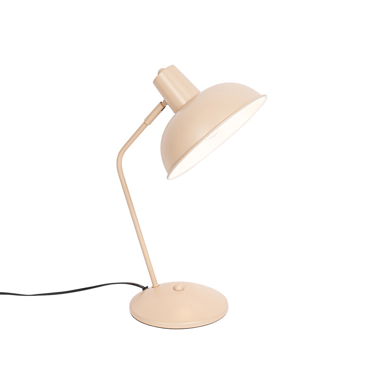 Qazqa retro lampa stołowa - Milou - beżowy, okrągły, max. 10w, e14, 35cm, IP20 oświetlenie wewnętrzne